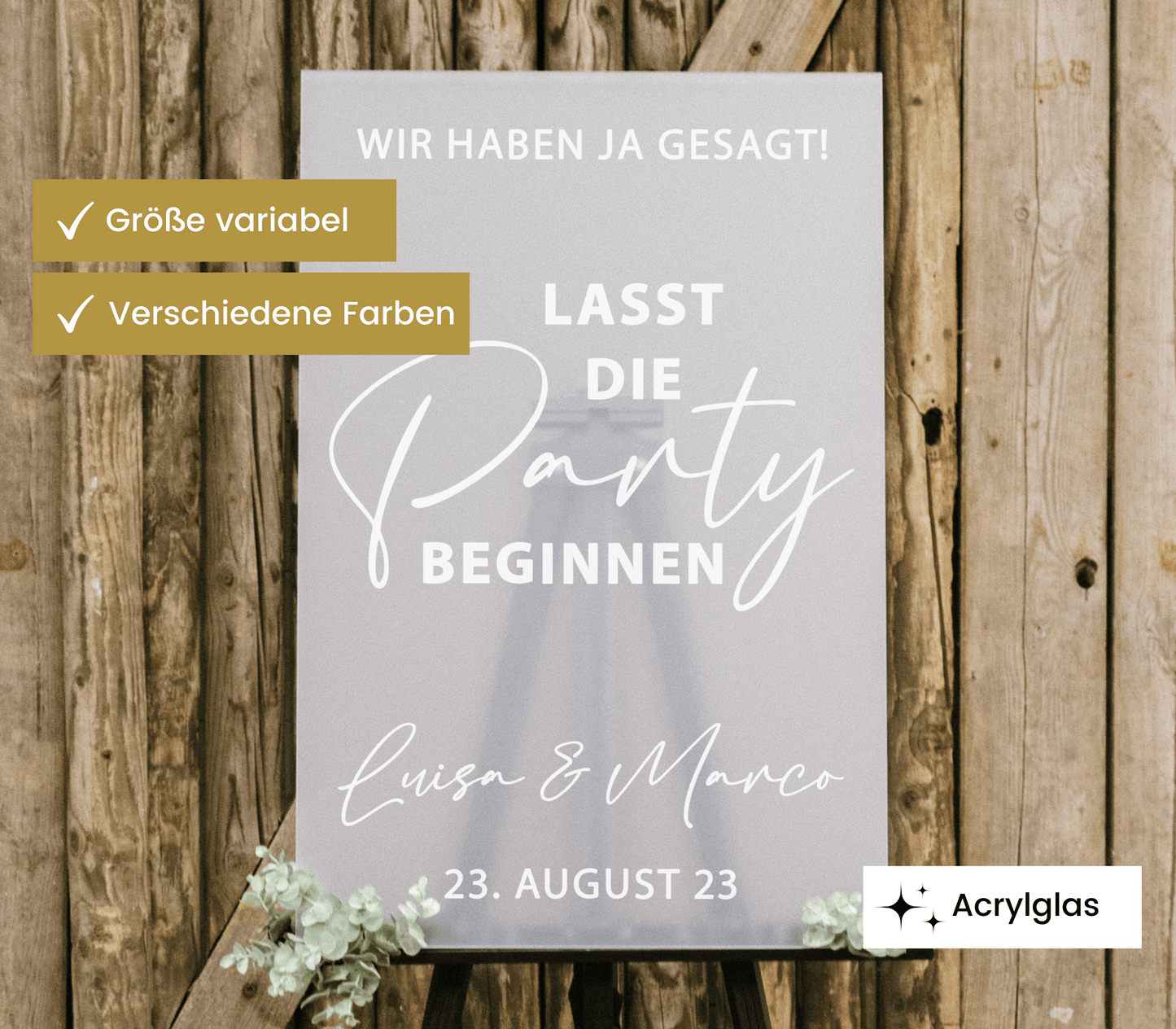 Lasst die Party beginnen “Khloe” – Acrylschild