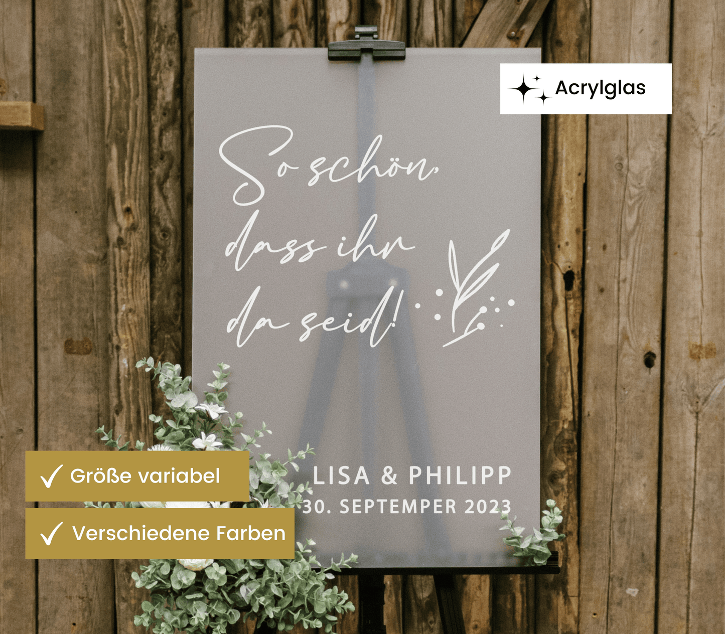 So schön, dass ihr da seid “Khloe” – Acrylschild