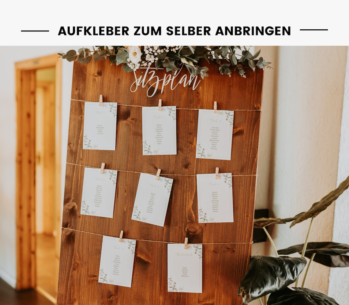 Aufkleber für Sitzplan "Camille" im Hochformat
