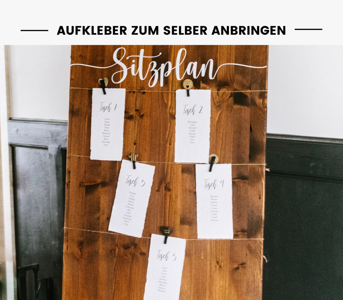 Aufkleber für Sitzplan "Frieda" im Hochformat