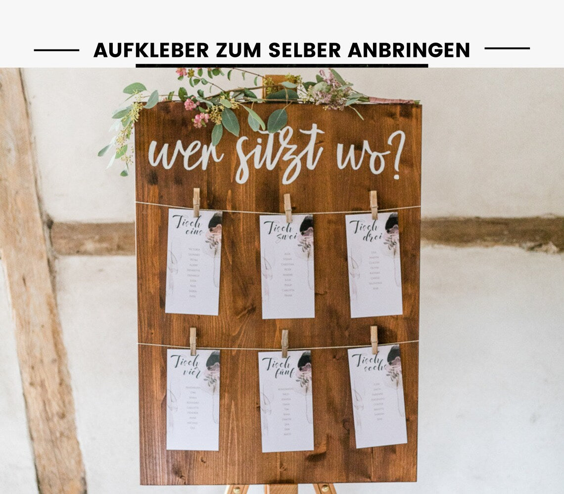 Aufkleber für Sitzplan "Wer sitzt wo?" im Hochformat