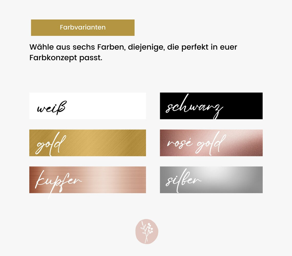 Aufkleber für Sitzplan "Frieda" im Hochformat