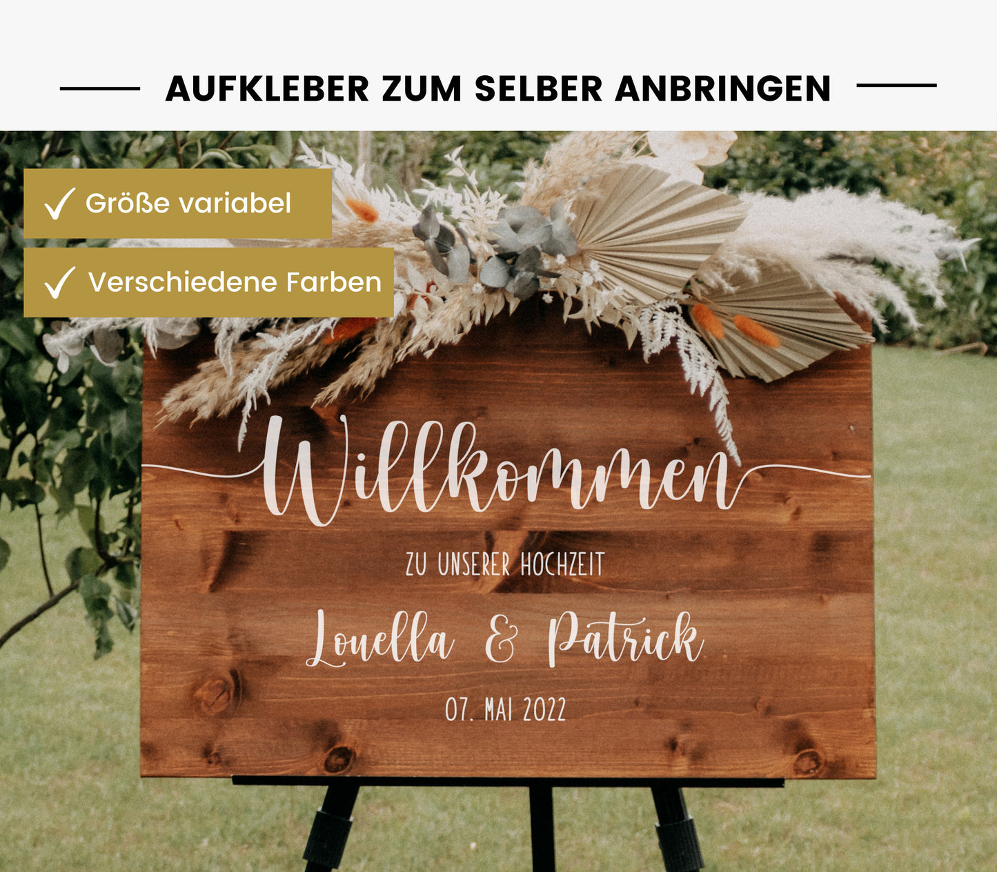 Aufkleber für Willkommensschild "Frieda"