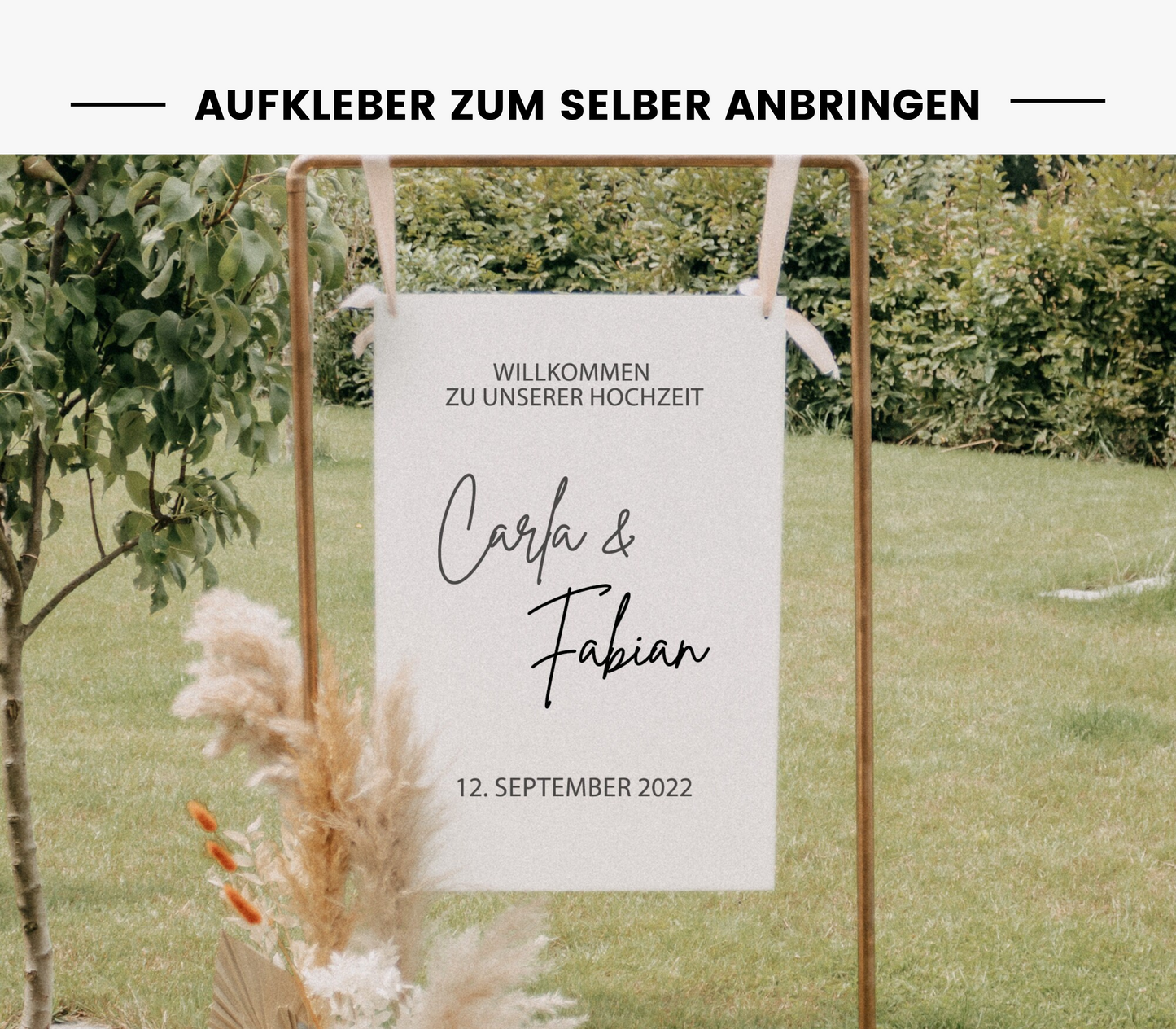 Aufkleber für Willkommensschild "Pauline" im Hochformat