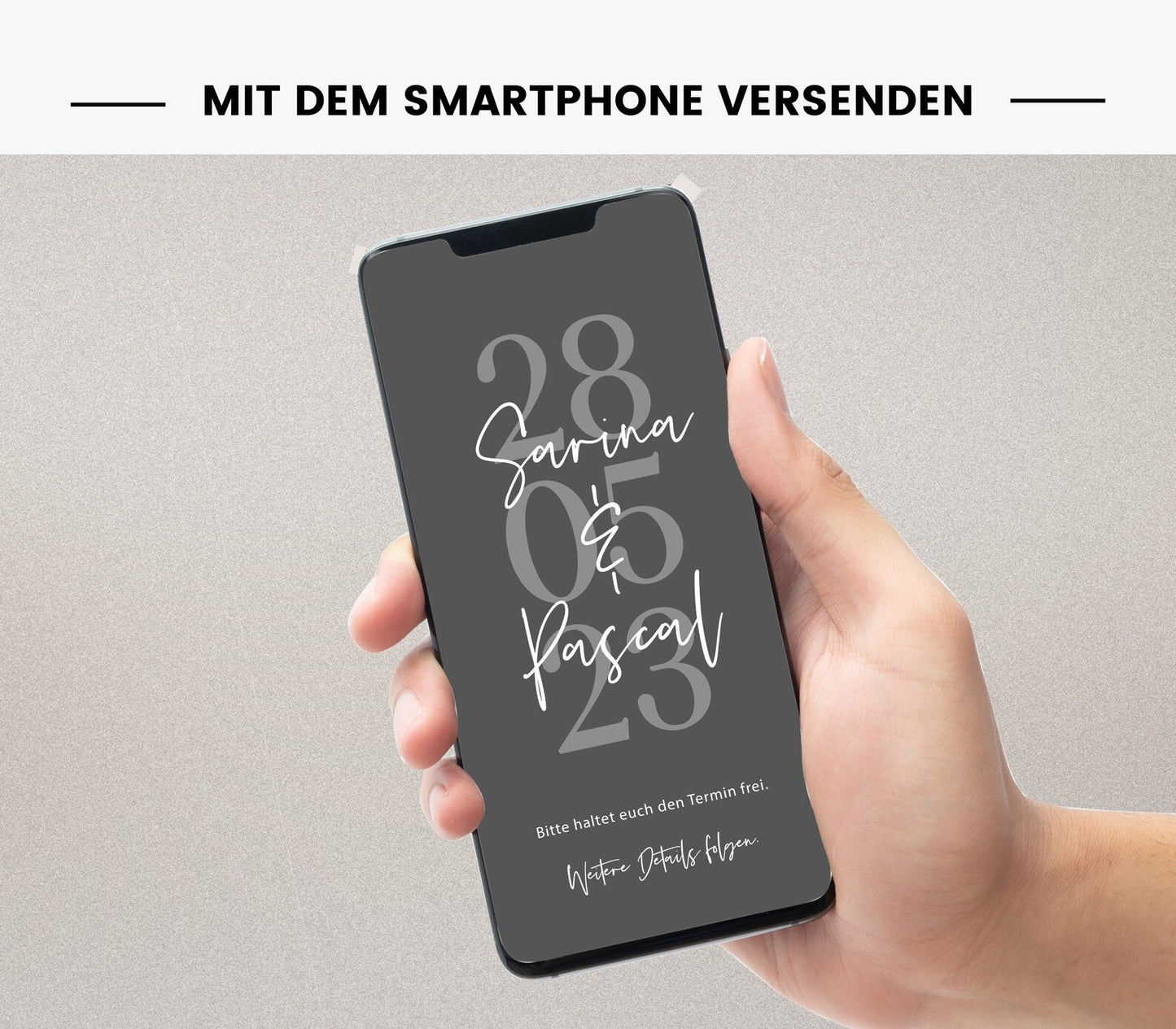 Digitale Save the Date Karte "Big Date"
