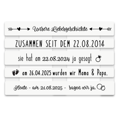 Palettenaufkleber "Our Story"