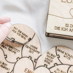 "12 Gründe warum ich dich liebe" - Puzzle (Holz)