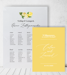 Lemon | Willkommensschild + Sitzplan Set (Hartschaum)
