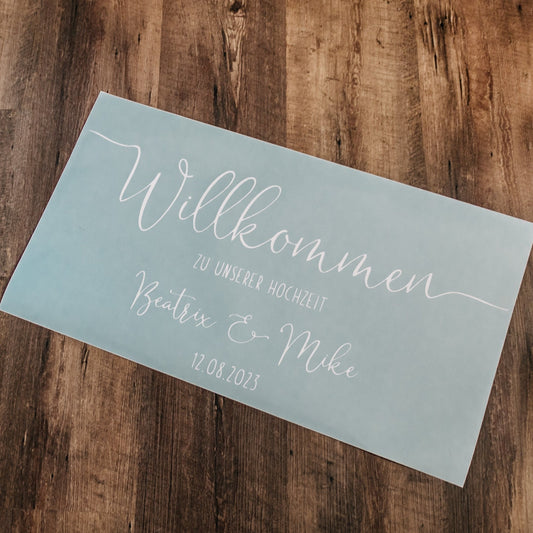 Aufkleber für Willkommensschild "Liselotte schlicht"