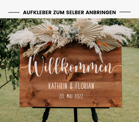 Aufkleber für Willkommensschild "Frieda schlicht"
