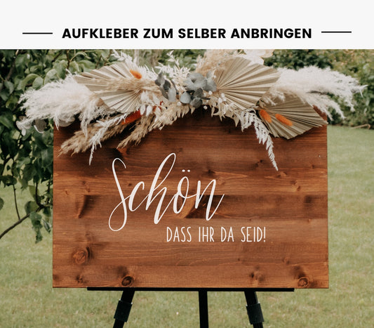 Aufkleber für Willkommensschild "Camille - Schön, dass ihr da seid"