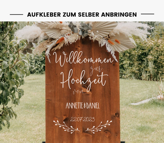 Aufkleber für Willkommensschild "Leni" im Hochformat