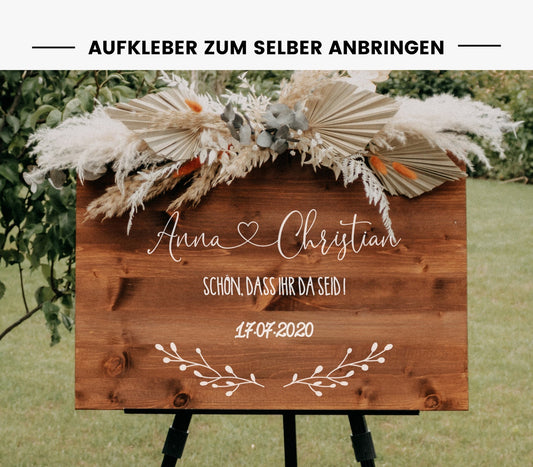 Aufkleber für Willkommensschild "Leni - Schön, dass ihr da seid"