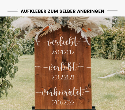 Aufkleber für Verliebt, Verlobt, Verheiratet "Frieda" im Hochformat