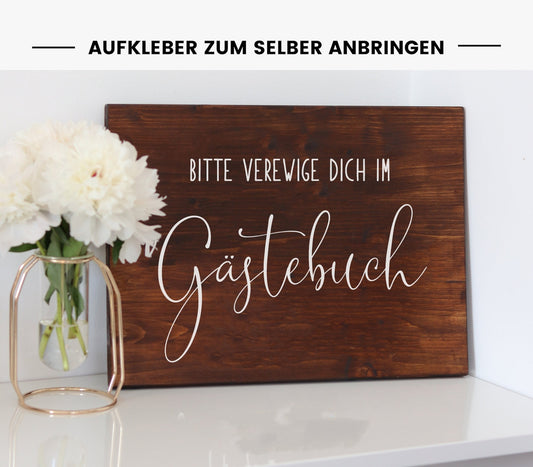 Aufkleber für Gästebuch "Leni verewige dich"