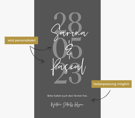 Digitale Save the Date Karte "Big Date"